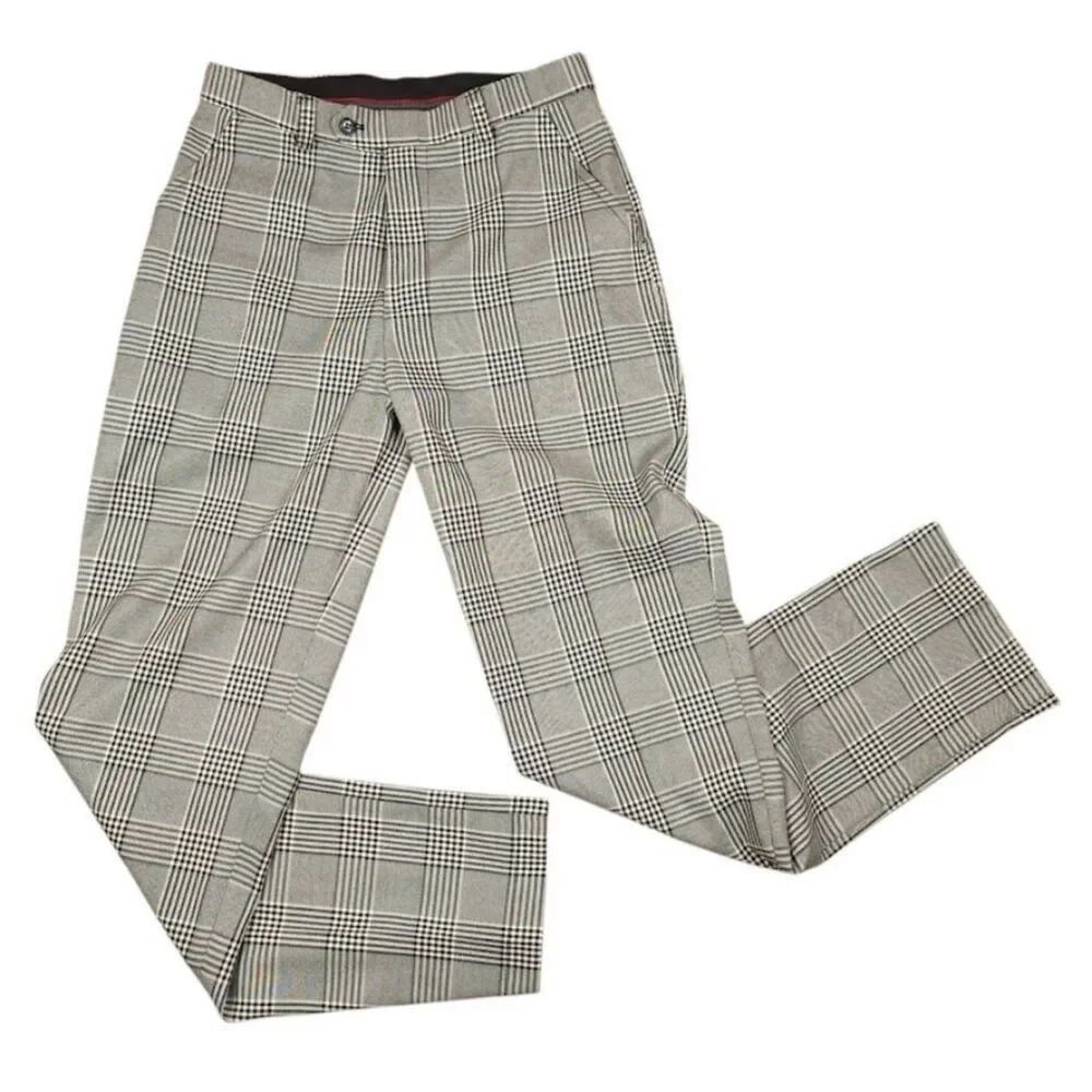 Black And White Plaid Pants Womens Size 30x32 Dress Slacks